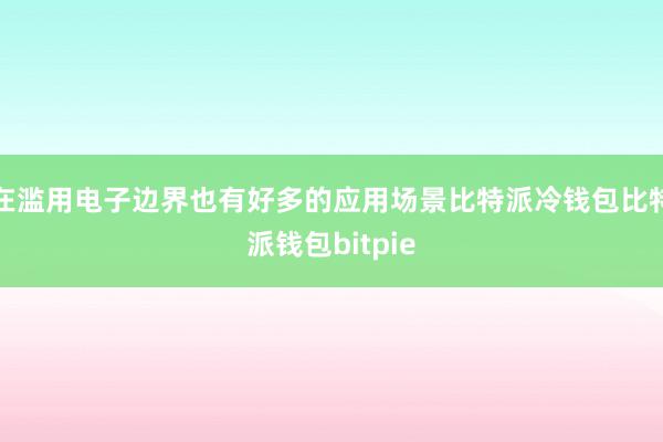 在滥用电子边界也有好多的应用场景比特派冷钱包比特派钱包bitpie