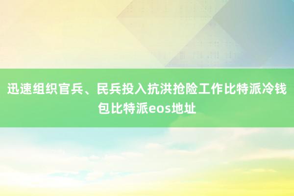 迅速组织官兵、民兵投入抗洪抢险工作比特派冷钱包比特派eos地址