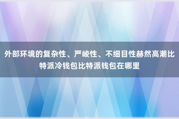 外部环境的复杂性、严峻性、不细目性赫然高潮比特派冷钱包比特派钱包在哪里