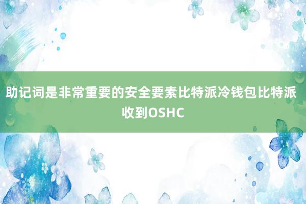 助记词是非常重要的安全要素比特派冷钱包比特派 收到OSHC