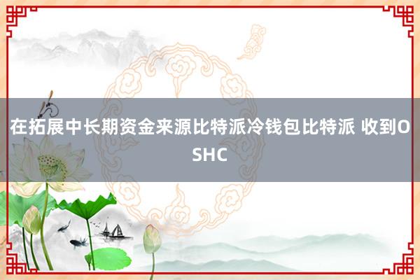 在拓展中长期资金来源比特派冷钱包比特派 收到OSHC