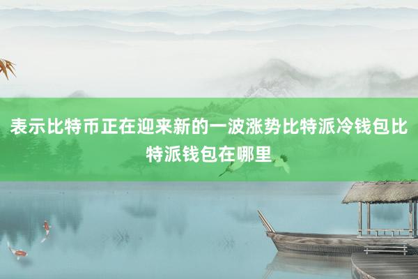 表示比特币正在迎来新的一波涨势比特派冷钱包比特派钱包在哪里