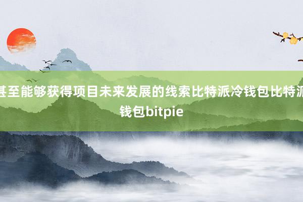 甚至能够获得项目未来发展的线索比特派冷钱包比特派钱包bitpie