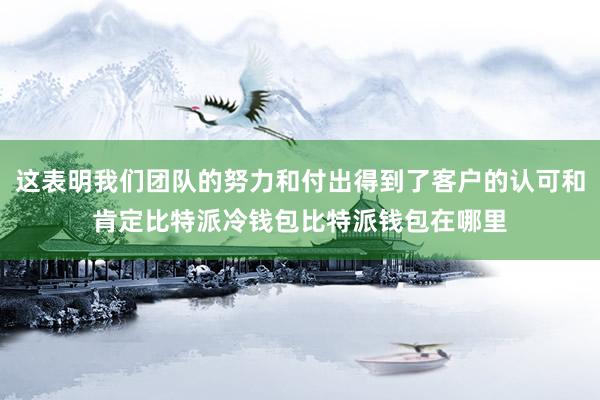 这表明我们团队的努力和付出得到了客户的认可和肯定比特派冷钱包比特派钱包在哪里