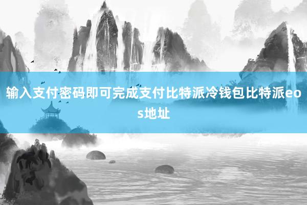 输入支付密码即可完成支付比特派冷钱包比特派eos地址