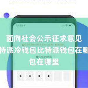 面向社会公示征求意见比特派冷钱包比特派钱包在哪里